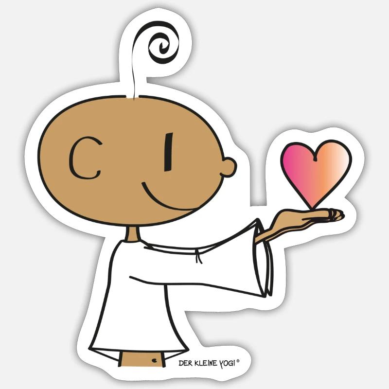 Le petit yogi - Sticker taille S (10 x 10 cm) - blanc mat