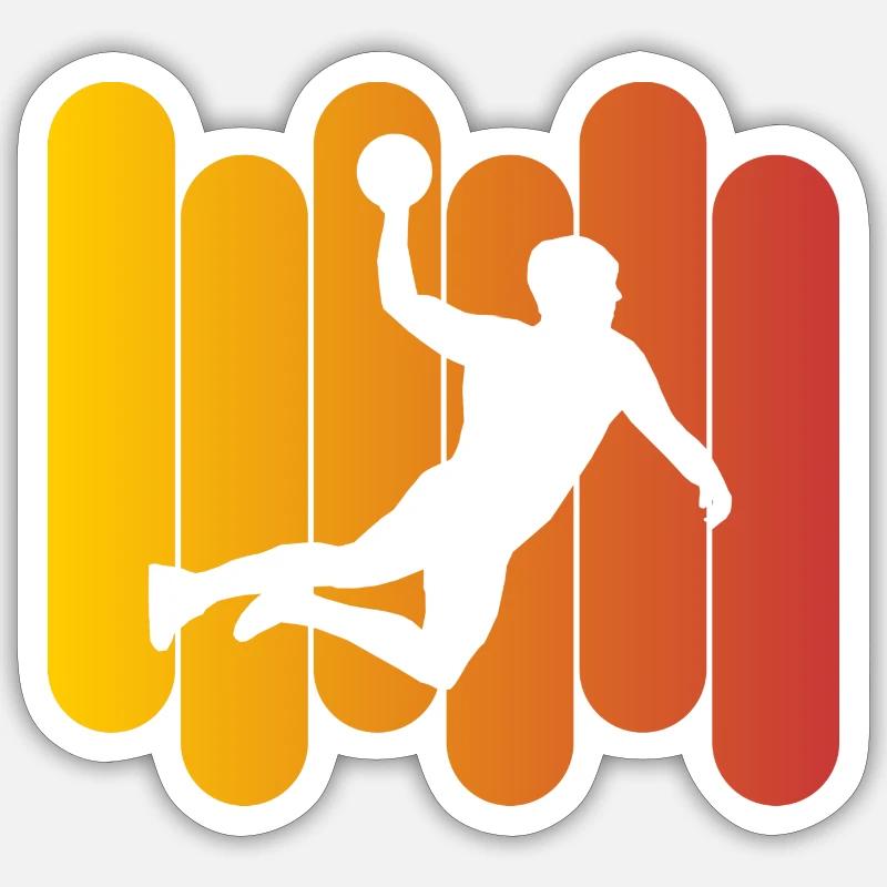 Handball - Sticker taille S (10 x 10 cm) - blanc mat