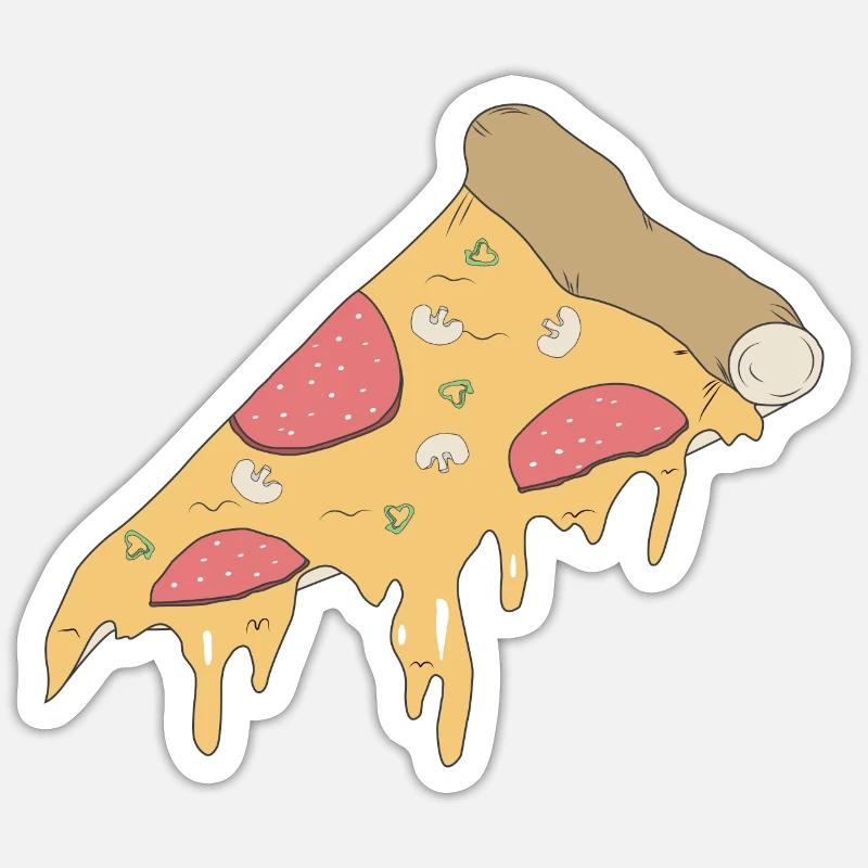 Comic-Pizza - Sticker Größe S (10 x 10 cm) - Mattweiß