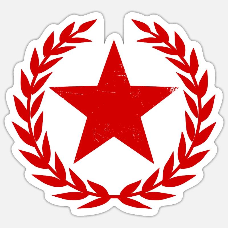 Red Star - Sticker size S (10 x 10 cm) - white matte