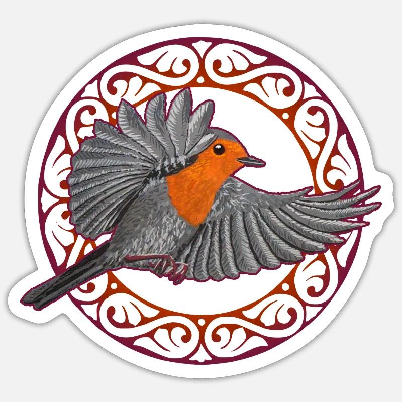 Robin Sticker taille S (10 x 10 cm)