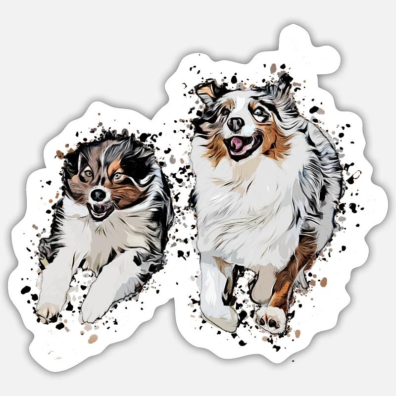 Aussie Comic - Sticker Größe S (10 x 10 cm) - Mattweiß