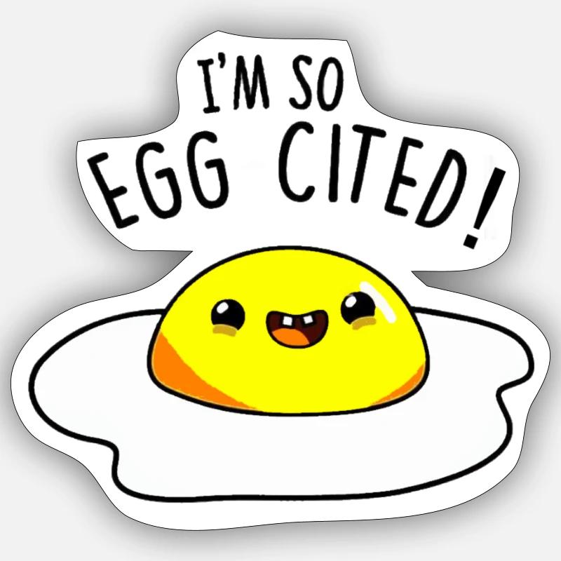 Egg-Cited Design - Sticker size S (10 x 10 cm) - white matte