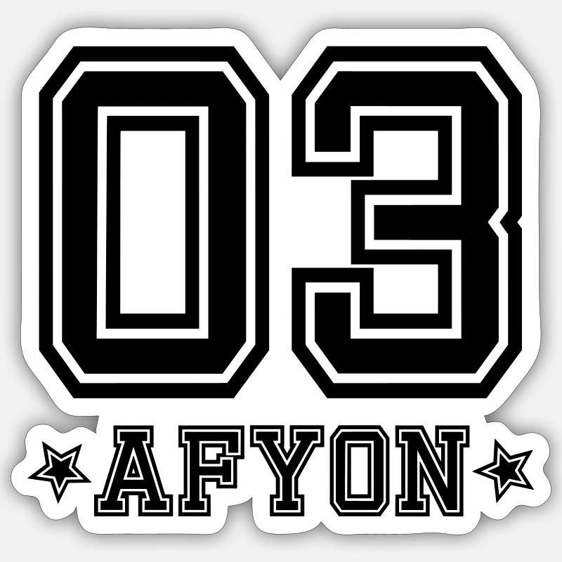 Afyon 03 - Sticker Größe S (10 x 10 cm) - Mattweiß