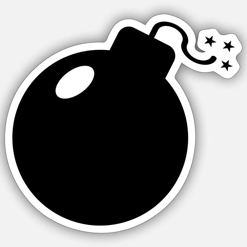 BOMBE - Sticker taille S (10 x 10 cm) - blanc mat