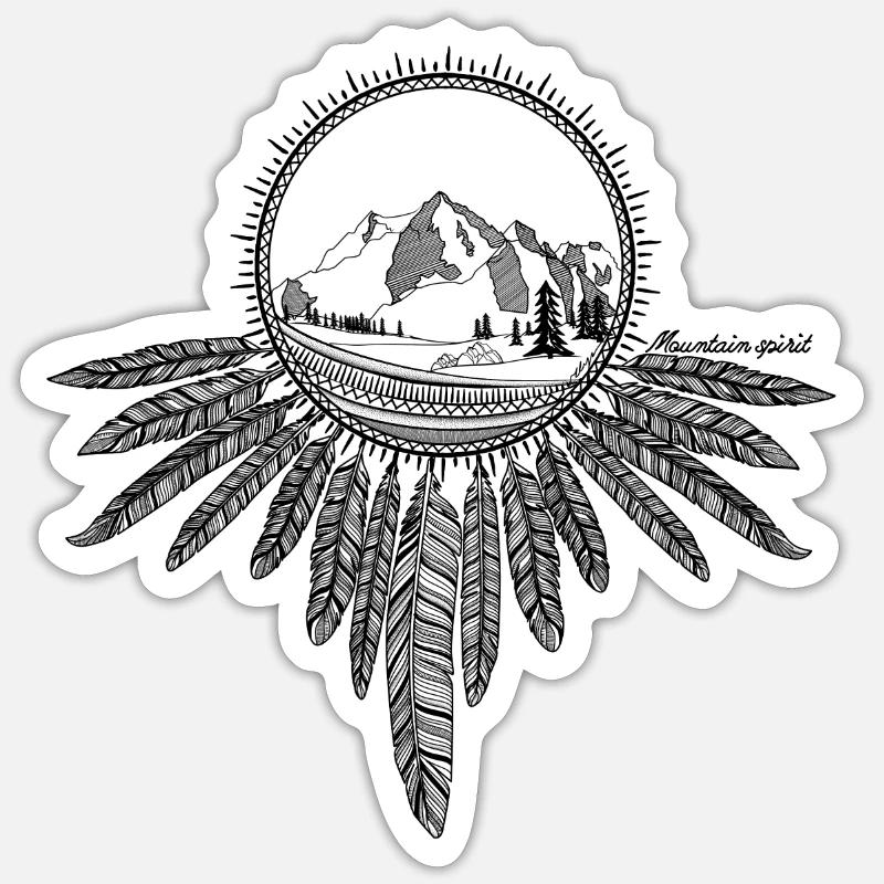 Berggeist Traumfänger - Sticker Größe S (10 x 10 cm) - Mattweiß