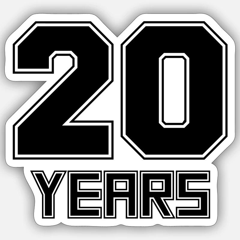 20 years Sticker size S (10 x 10 cm)