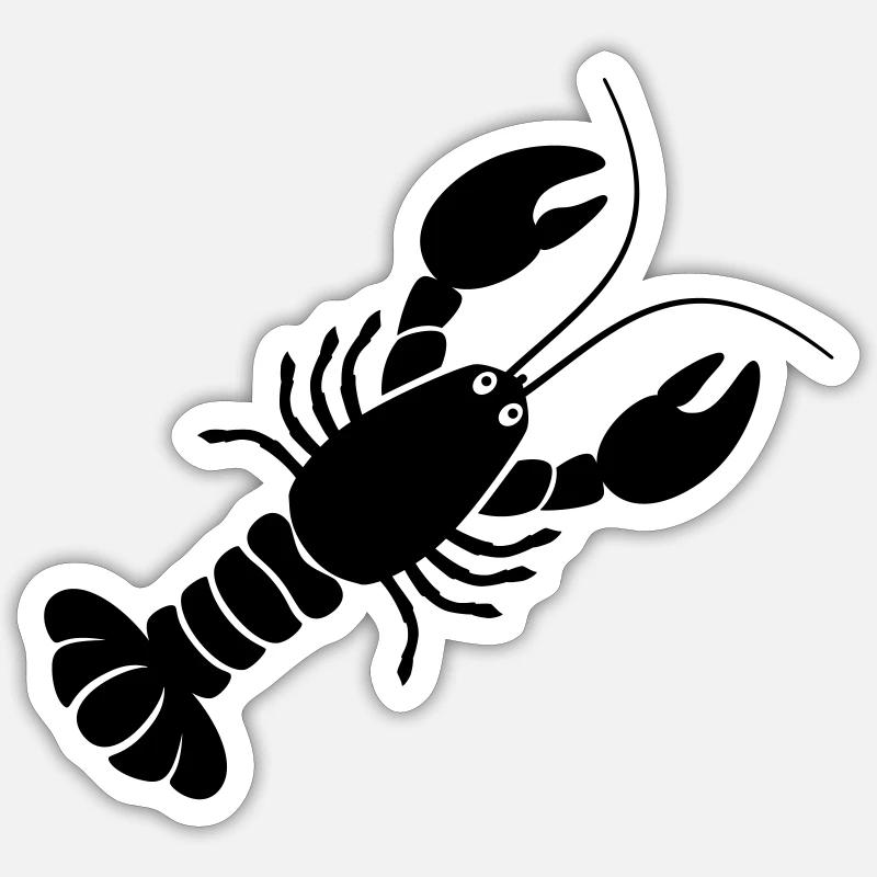 black lobster - Sticker Größe S (10 x 10 cm) - Mattweiß