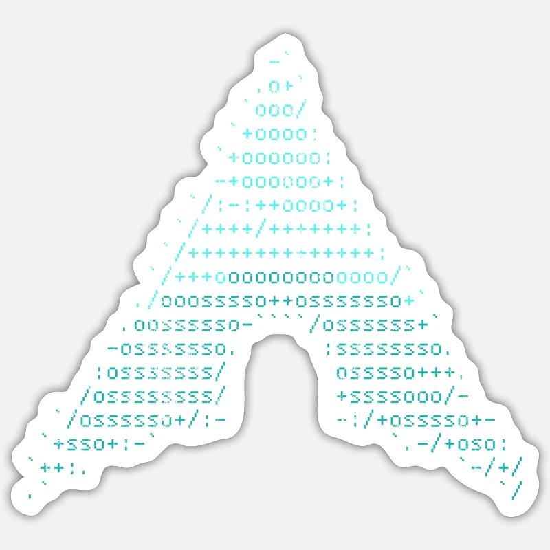 arch linux blau vintage - Sticker Größe S (10 x 10 cm) - Mattweiß