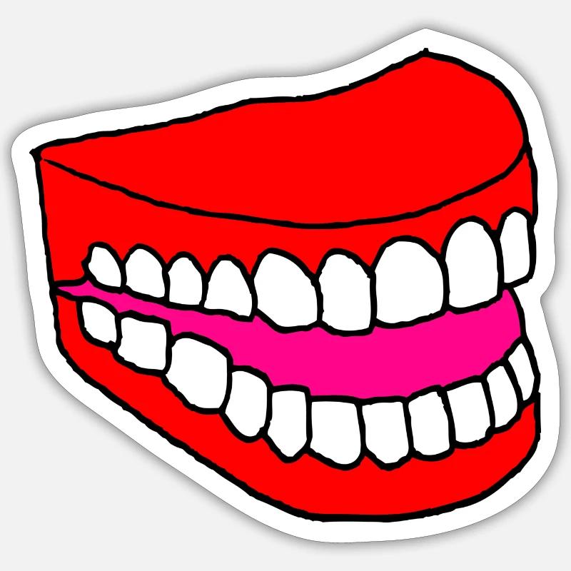 Dentition dents - Sticker taille S (10 x 10 cm) - blanc mat