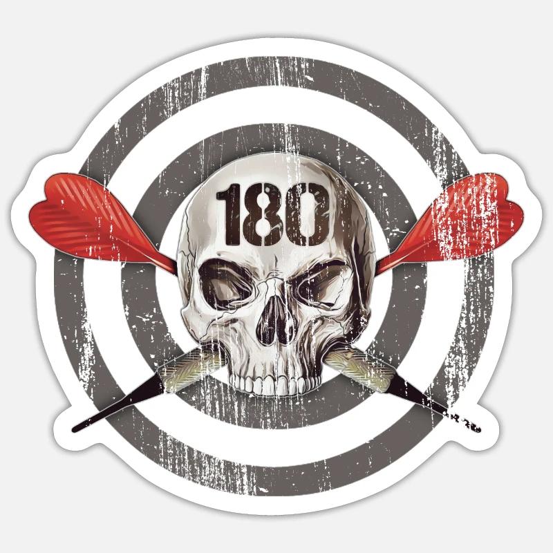 one hundred and eighty - Sticker size S (10 x 10 cm) - white matte