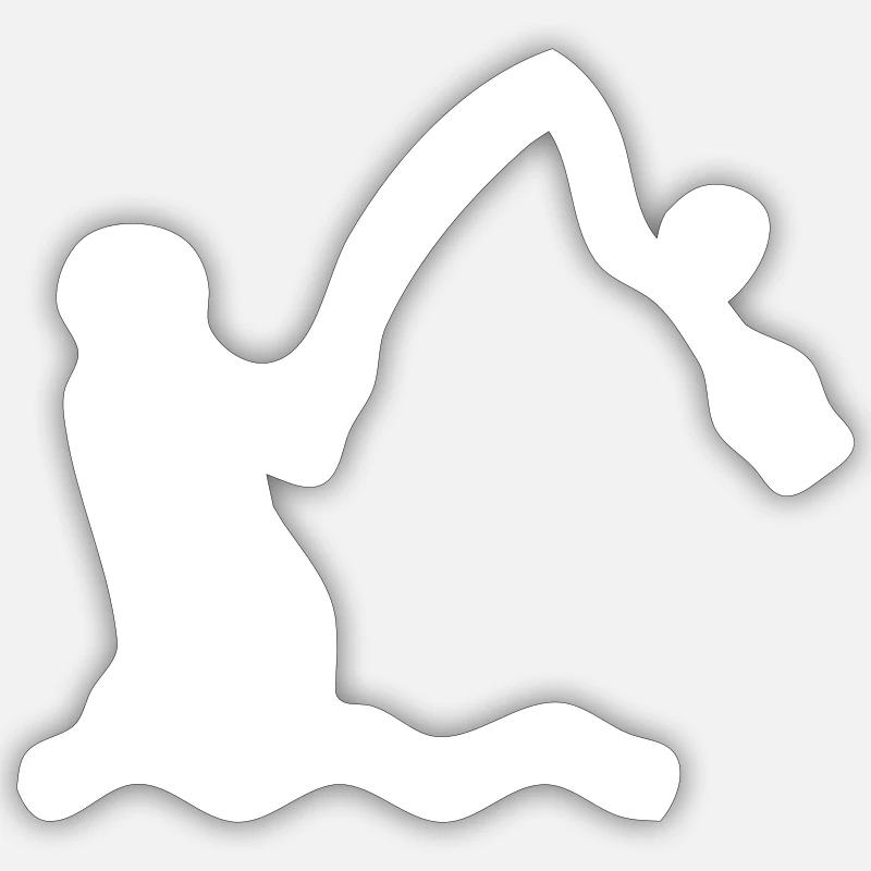pêche - Sticker taille S (10 x 10 cm) - blanc mat