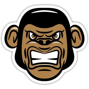 monkey angry evil - Sticker size S (10 x 10 cm) - white matte - Front