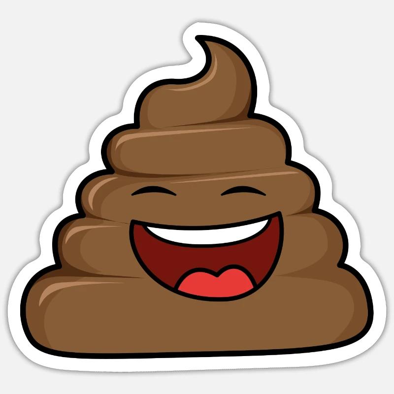 Poop laughs - Sticker size S (10 x 10 cm) - white matte
