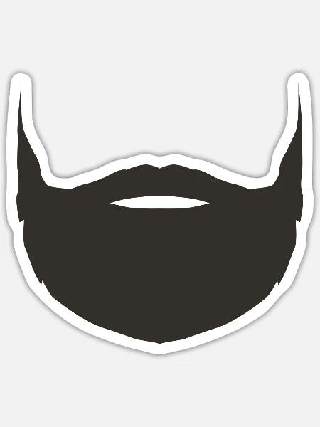 Bart vollbart Maske Hipster Trend - Sticker Größe S (10 x 10 cm) - Mattweiß