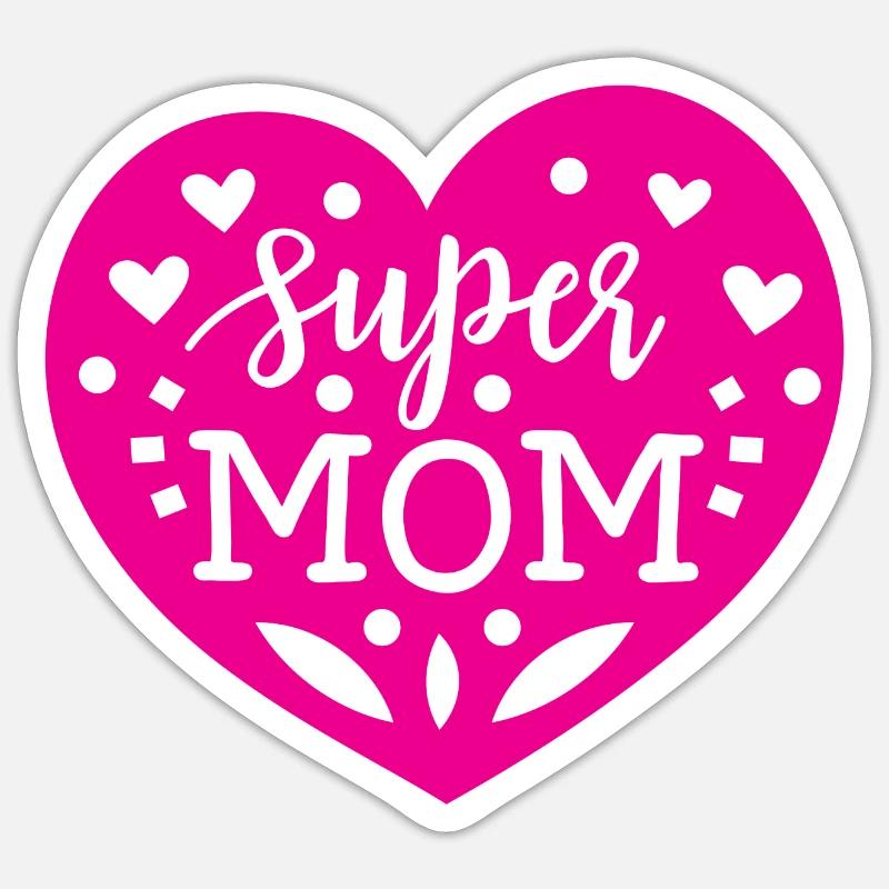 Super Mom - Sticker size S (10 x 10 cm) - white matte