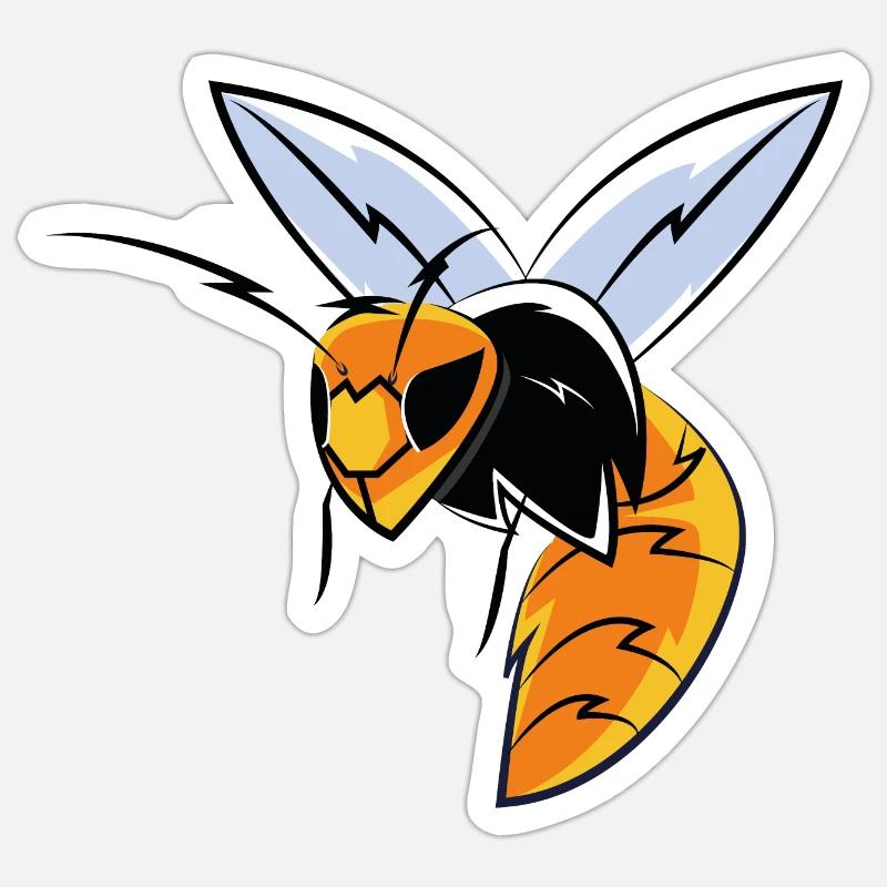Insect wasp - Sticker size S (10 x 10 cm) - white matte