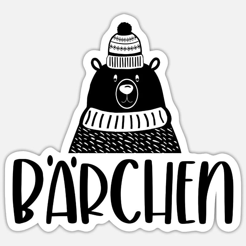 Bärchen - Sticker Größe S (10 x 10 cm) - Mattweiß