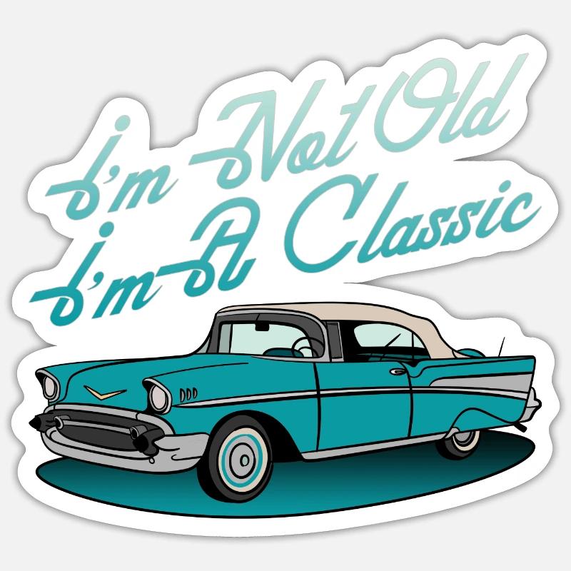 Oldtimer-Grafik Sticker Größe S (10 x 10 cm)