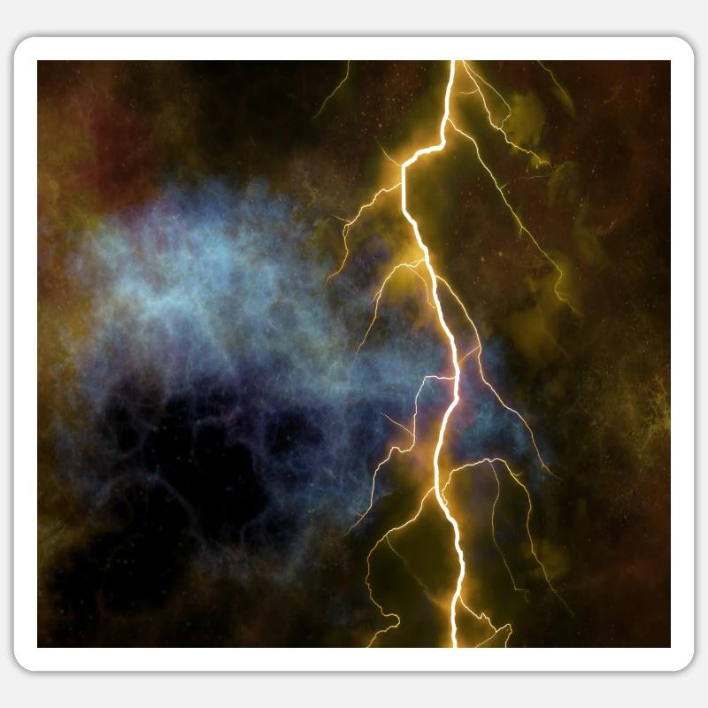 Blitz - Sticker Größe S (10 x 10 cm) - Mattweiß