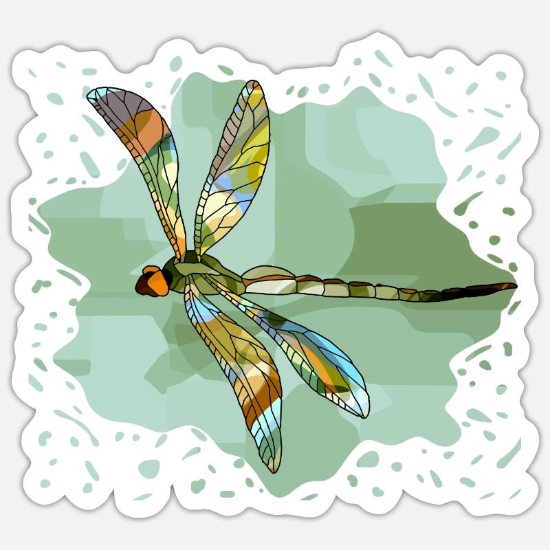 Libellule - Sticker taille S (10 x 10 cm) - blanc mat