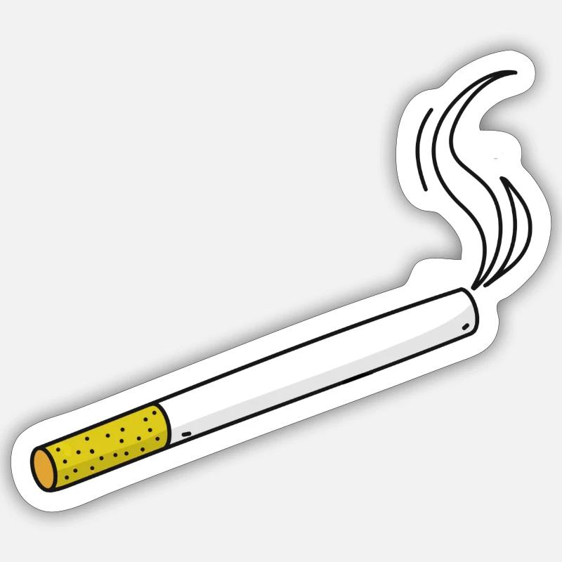 Fumer la cigarette - Sticker taille S (10 x 10 cm) - blanc mat