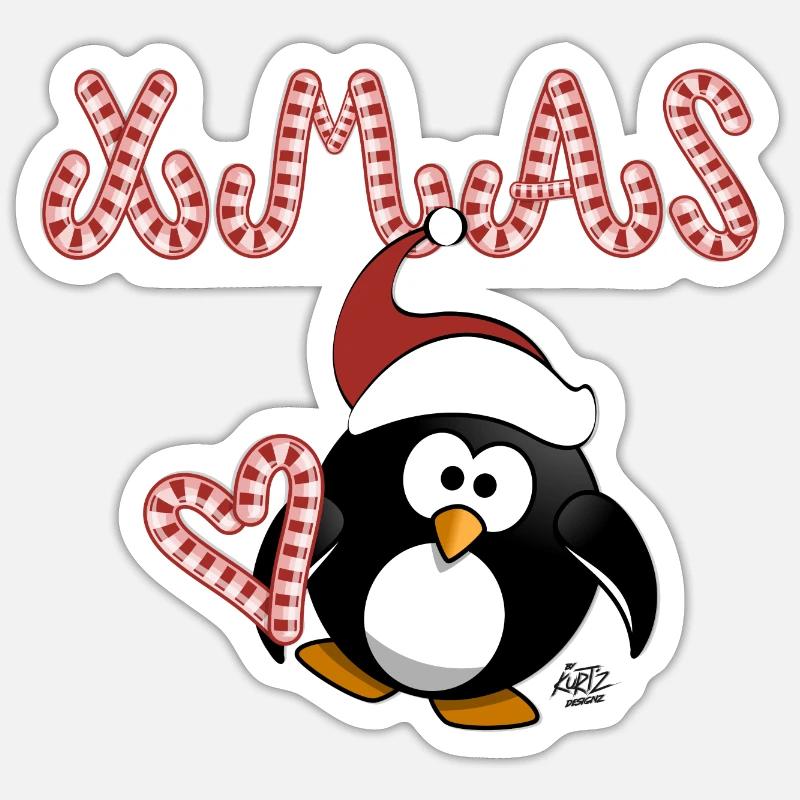 XMAS penguin - Sticker size S (10 x 10 cm) - white matte