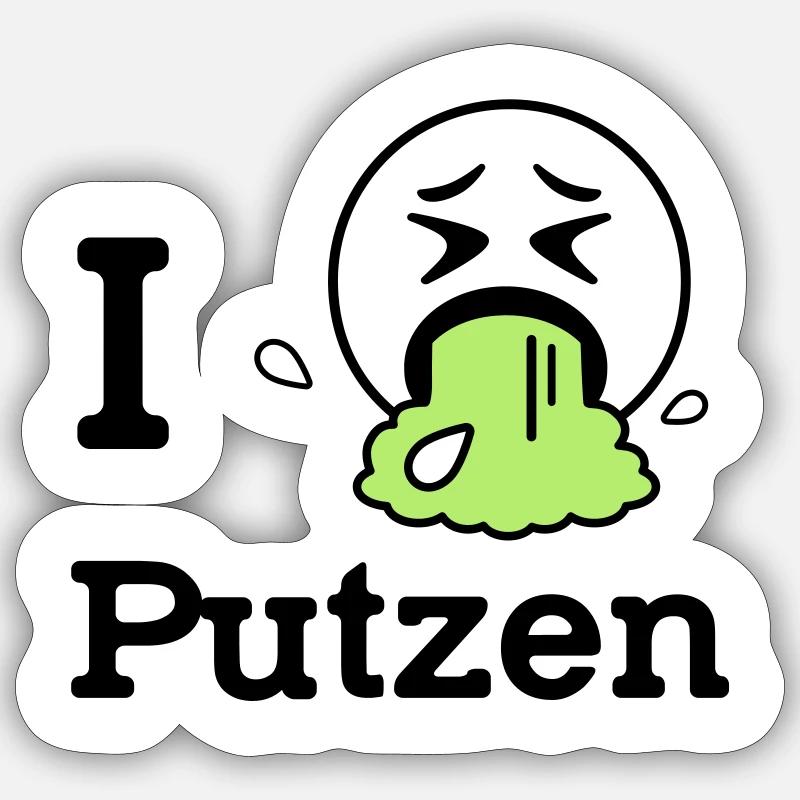 putzen Sticker Größe S (10 x 10 cm)