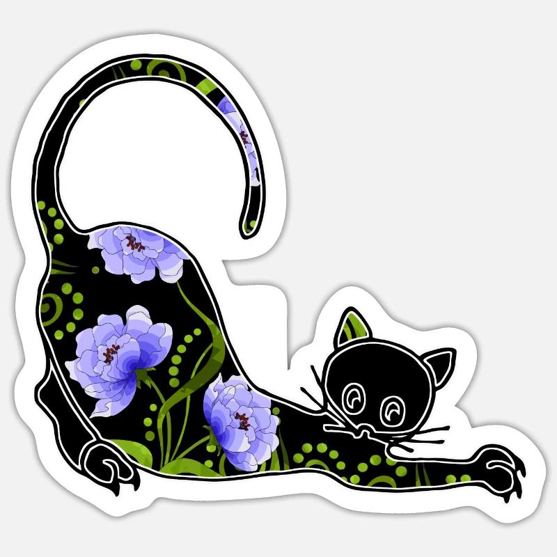 Katze - Sticker Größe S (10 x 10 cm) - Mattweiß