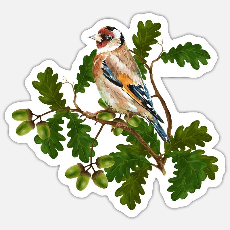 Oiseau - Sticker taille S (10 x 10 cm) - blanc mat