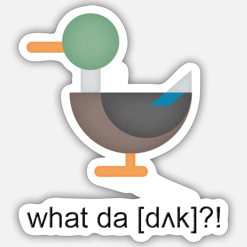 Qu'est-ce que le canard - Sticker taille S (10 x 10 cm) - blanc mat