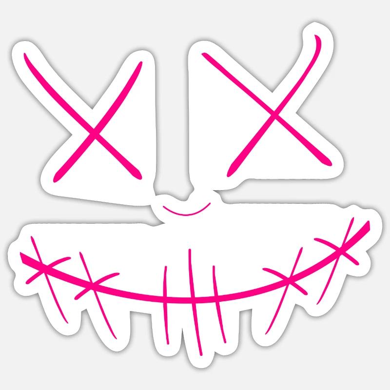 Gesicht - Sticker størrelse S (10 x 10 cm) - mat hvid