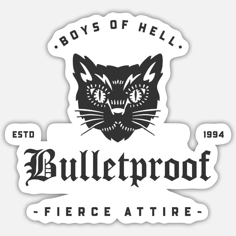 UHclothes Classic - Bulletproof - Sticker Größe S (10 x 10 cm) - Mattweiß