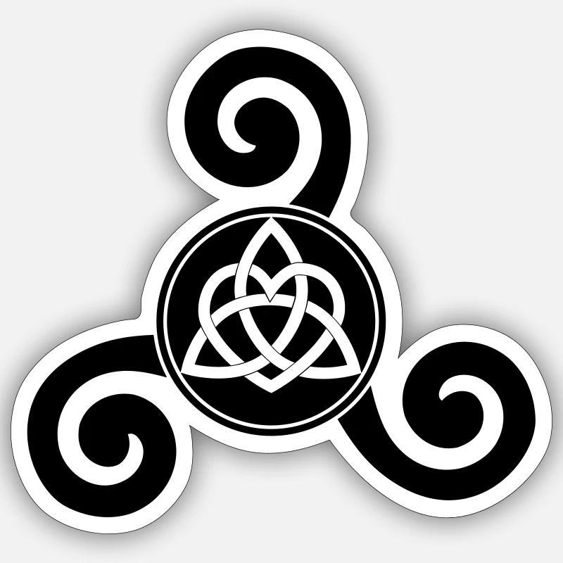 polytriskel 1b - Sticker taille S (10 x 10 cm) - blanc mat