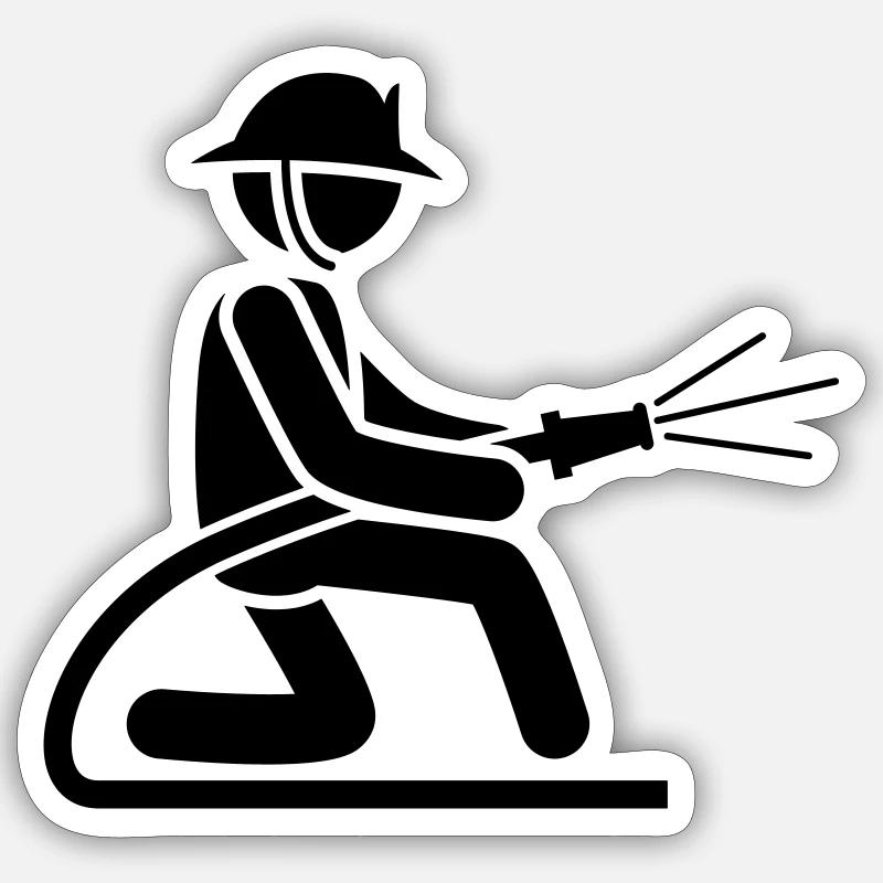 firefighter firefighter icon Sticker size S (10 x 10 cm)