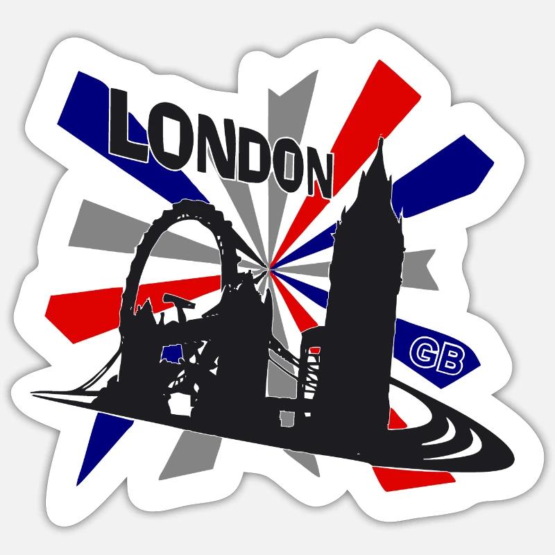 LONDON Graffiti - Sticker Größe S (10 x 10 cm) - Mattweiß