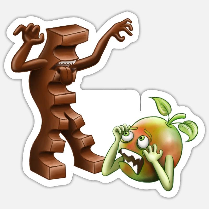 Chocolate vs. Vitamins Sticker Größe S (10 x 10 cm)