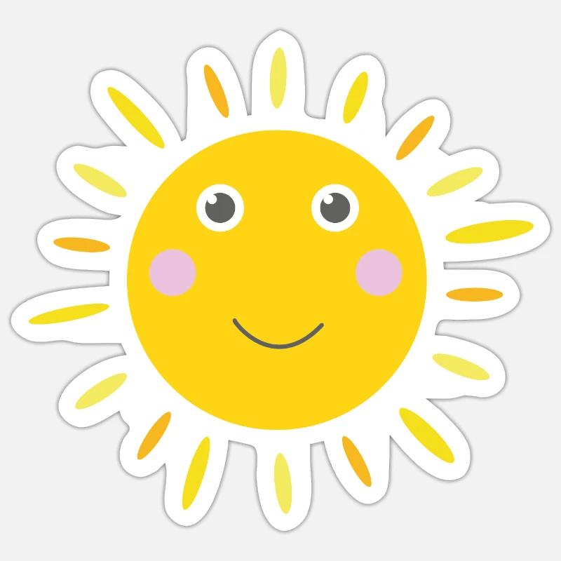 Sunny le soleil - Sticker taille S (10 x 10 cm) - blanc mat