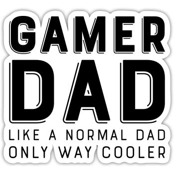 Gamer Dad - Sticker Größe S (10 x 10 cm) - Mattweiß - Vorne