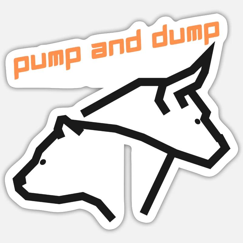 Pump And Dump Bear und Bulle Sticker Größe S (10 x 10 cm)