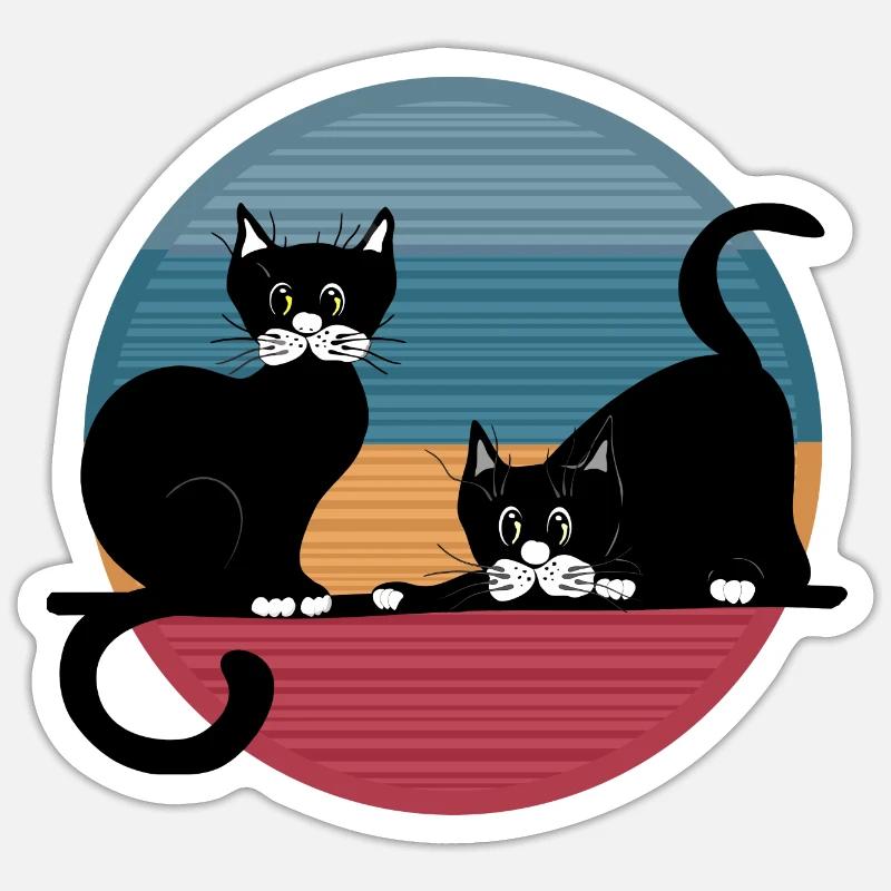Les chats Sticker taille S (10 x 10 cm)