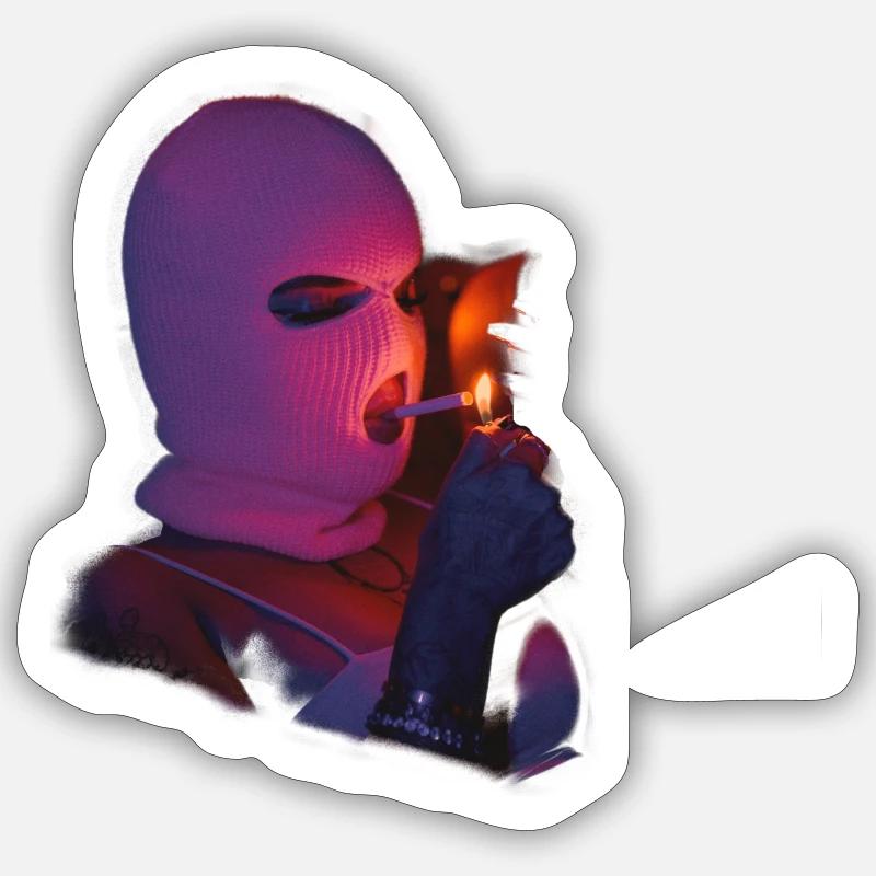 Gangsters - Sticker taille S (10 x 10 cm) - blanc mat