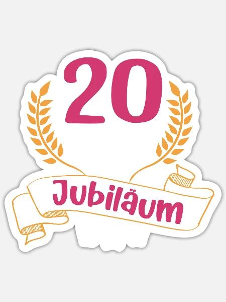 20 Jahre Jubiläum Firmenjubiläum Mitarbeiterin - Sticker Größe S (10 x 10 cm) - Mattweiß