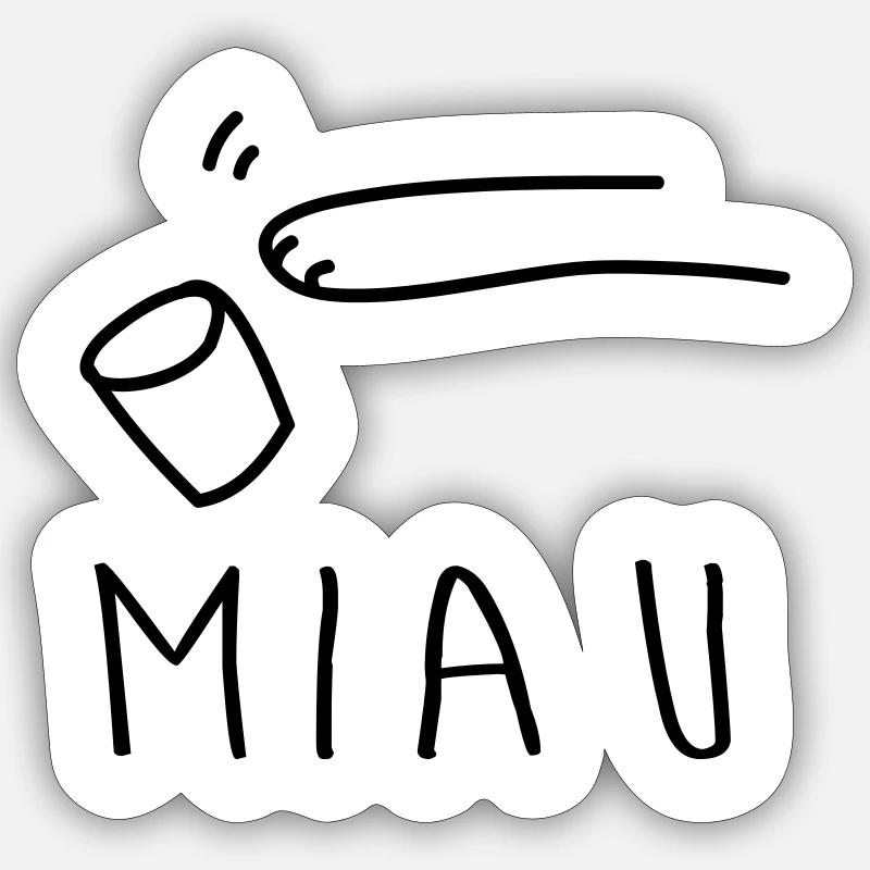 Miau Typisch Katzen Sticker Größe S (10 x 10 cm)