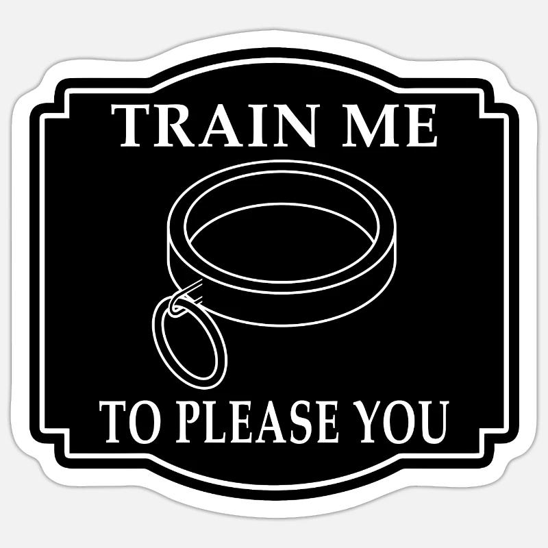 BDSM Collar Bondage Sub Gift TRAIN ME Sticker size S (10 x 10 cm)