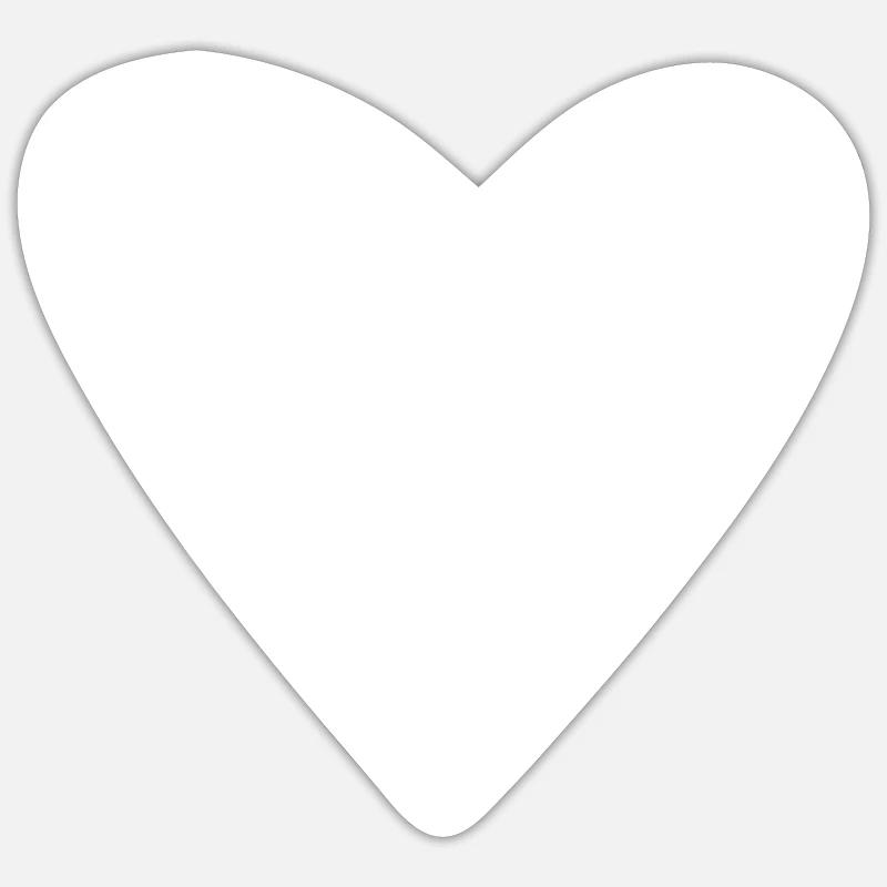 Weißes Herz - Sticker Größe S (10 x 10 cm) - Mattweiß