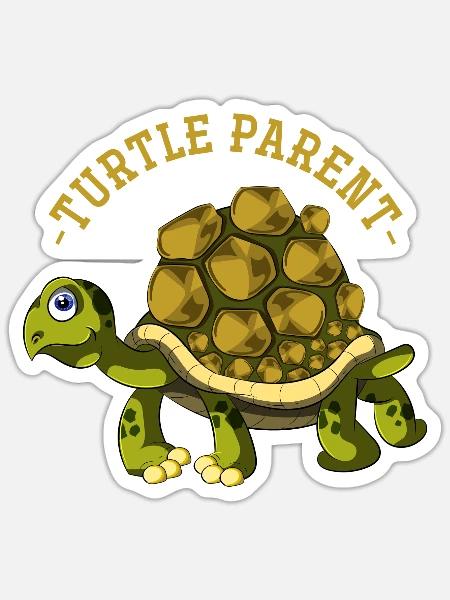 Haustier Geschenk Tiermotiv Schildkröte - Sticker Größe S (10 x 10 cm) - Mattweiß