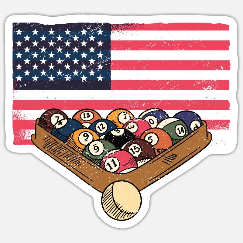 Billard - Sticker taille S (10 x 10 cm) - blanc mat
