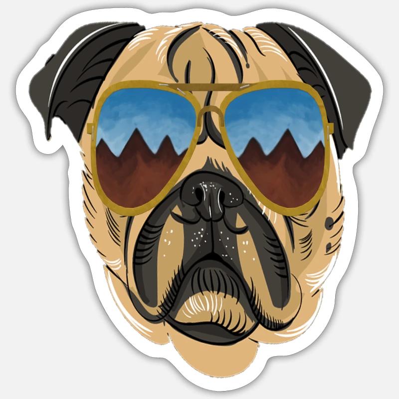 cool-chien design - Sticker taille S (10 x 10 cm) - blanc mat