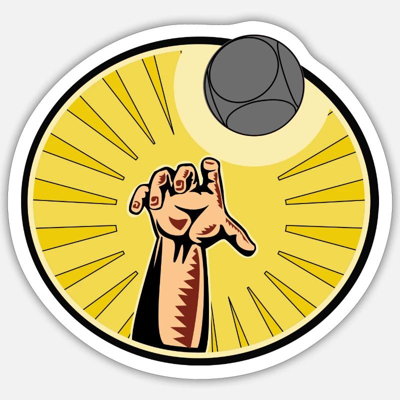 Boule hand avec boule boule - Sticker taille S (10 x 10 cm) - blanc mat